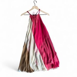 Free People Pink and Cream Midi Dress